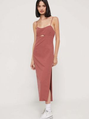 Uska midi haljina Abercrombie & Fitch ružičasta