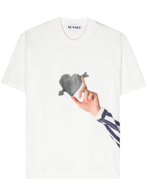Βαμβακερή μπλούζα με σχέδιο Sunnei λευκό