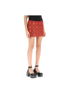 Mini falda con lentejuelas Retrofete rojo