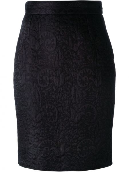 Falda de tubo ajustada de tejido jacquard Moschino Pre-owned negro