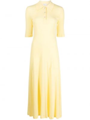 Bavlněné mini šaty s krátkými rukávy Rosetta Getty - žlutá