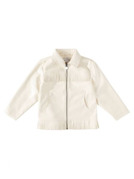 Imitert skinn frynser skinnjakke for jenter Stella Mccartney Kids hvit