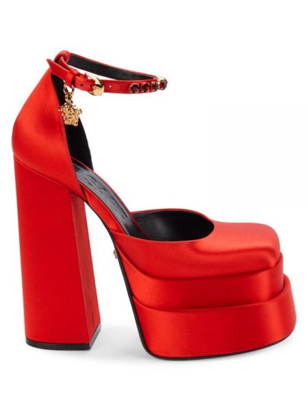 Туфли на платформе с блочным каблуком Medusa Aevitas Versace красный