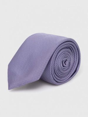 Fioletowy jedwabny krawat Hugo