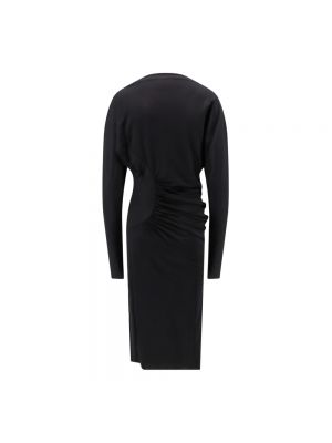 Sukienka midi z wiskozy z długim rękawem Khaite czarna