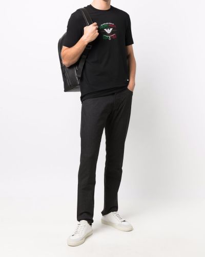 Camiseta con estampado Emporio Armani negro