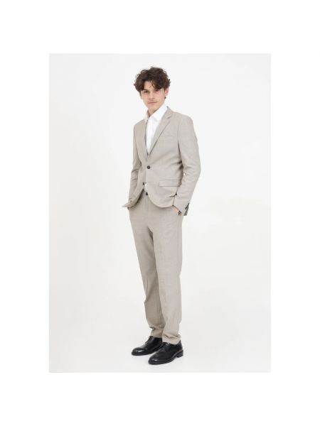 Traje a cuadros Selected Homme beige