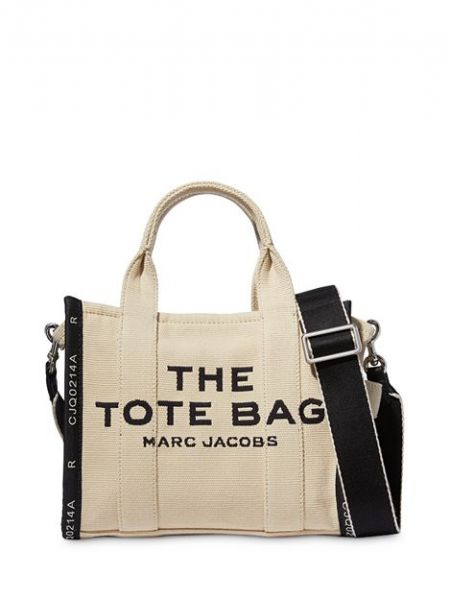 Жаккардовая мини сумочка Marc Jacobs бежевая