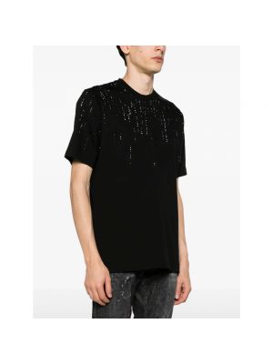 Camiseta con estampado de cristal Dsquared2 negro