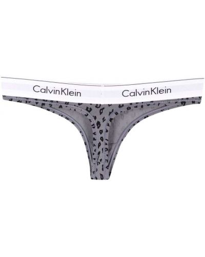 Tangas con estampado leopardo Calvin Klein gris