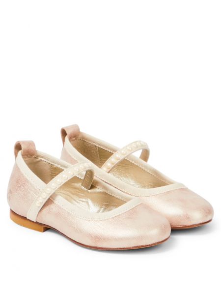 Læder mary jane pumps for piger Bonpoint pink