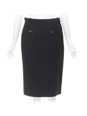 Spódnica wełniana retro Hermès Vintage czarna