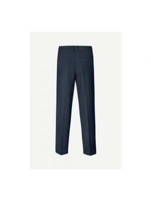 Pantalones rectos de cintura alta Samsøe Samsøe azul
