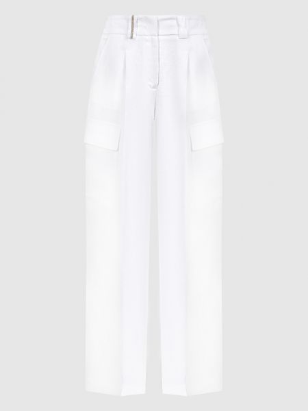 Льняные брюки карго Peserico белые
