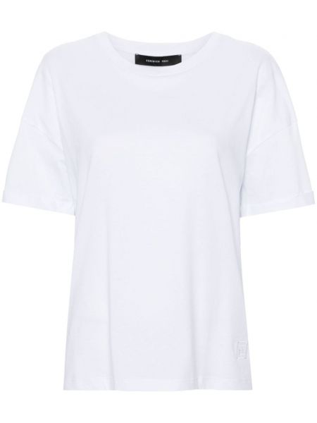 Broderet t-shirt Federica Tosi hvid