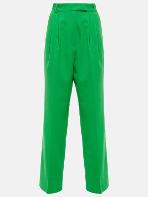 Proste spodnie z wysoką talią The Frankie Shop zielone