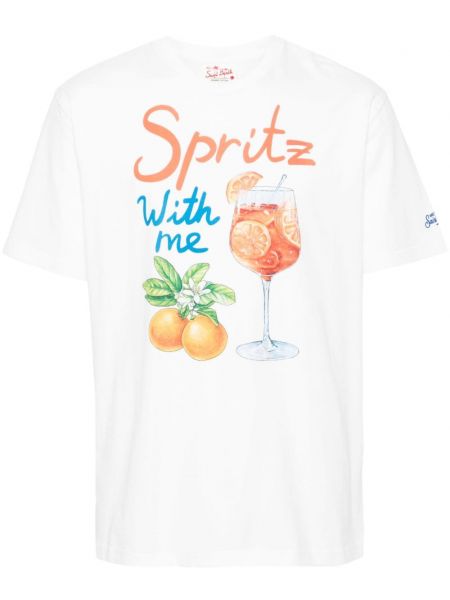 T-shirt mit print Mc2 Saint Barth weiß