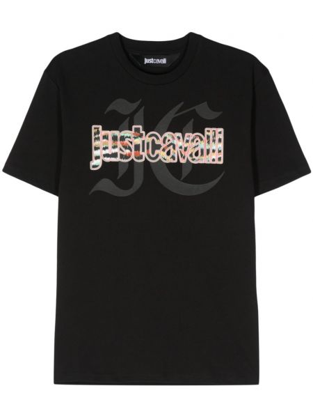 Kokvilnas t-krekls Just Cavalli melns