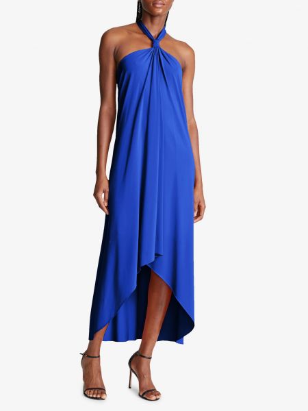 Платье из джерси из джерси Halston синее
