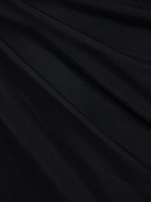 Tylové dlouhé šaty Dolce & Gabbana černé