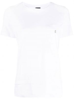 Bombažna majica z vezenjem Lorena Antoniazzi bela