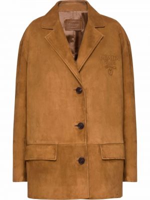 Замшевая куртка Prada, коричневая