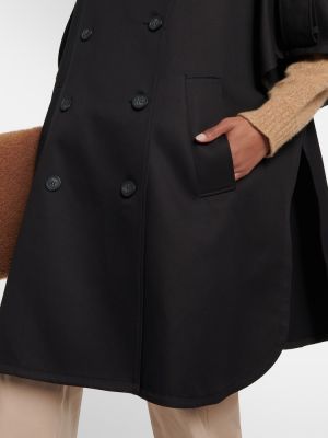 Krótki płaszcz bawełniany Max Mara czarny