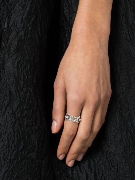 Květinový prsten Gucci stříbrný