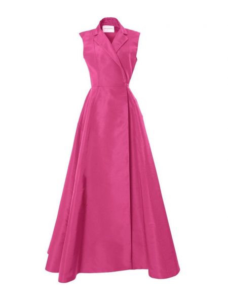 Копринена вечерна рокля без ръкави Carolina Herrera розово