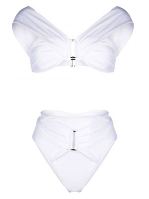Bikini a vita alta Noire Swimwear bianco