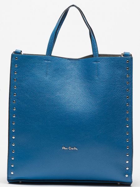 Кожаная сумка Pierre Cardin синяя