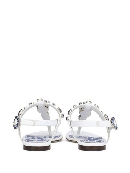 Křišťálové sandály Dolce & Gabbana bílé