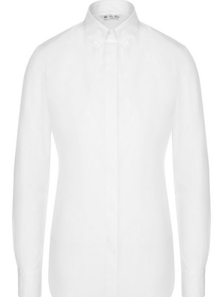 Однотонная хлопковая блузка Loro Piana белая