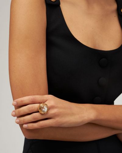 Δαχτυλίδι με πετραδάκια Versace χρυσό