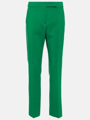 Volnene ravne hlače Max Mara zelena