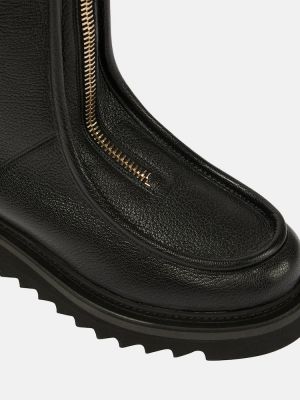 Kožené členkové topánky na zips Ferragamo čierna