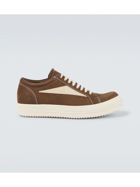 Semsket skinn sneakers Rick Owens brun