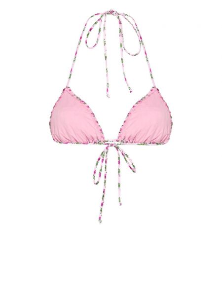 Raštuotas gėlėtas bikinis Mc2 Saint Barth rožinė