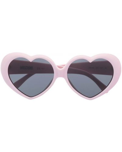 Occhiali da sole con motivo a cuore Moschino Eyewear rosa
