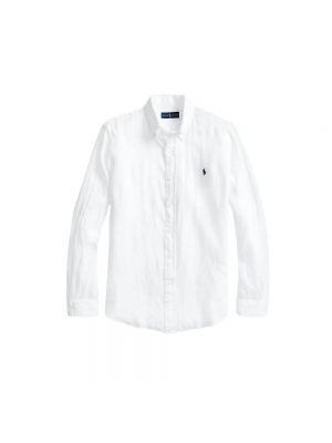 Lniana koszula Polo Ralph Lauren biała