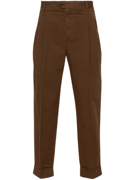 Spodnie plisowane Pt Torino brązowe