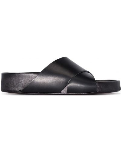 Kožené sandále bez podpätku Atp Atelier čierna