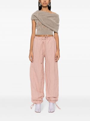 Kalhoty relaxed fit Acne Studios růžové