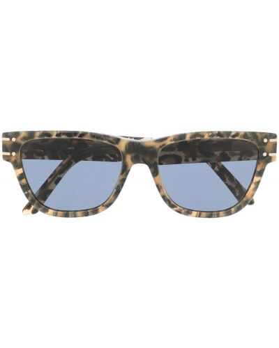 Raštuotos akiniai nuo saulės leopardinės Dior Eyewear mėlyna