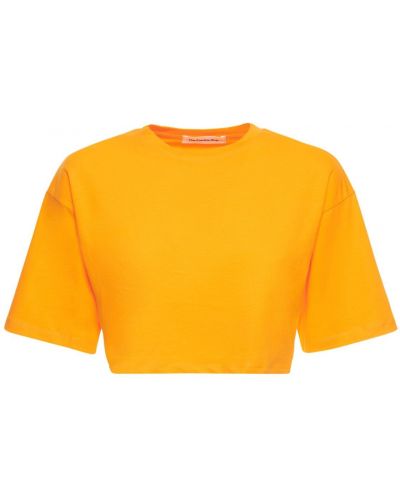 Tricou din bumbac din jerseu The Frankie Shop portocaliu