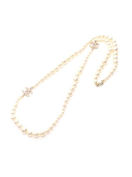 Zlatý náhrdelník s perlami Chanel Pre-owned zlatá