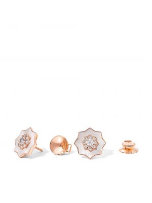 Rožinio aukso auskarai su perlais David Morris