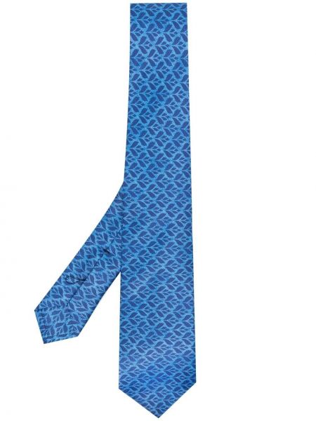 Corbata de flores con estampado Kiton azul