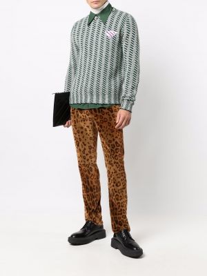 Pantalones rectos leopardo Etro marrón