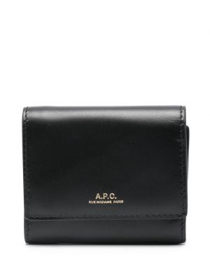 Bavlnená peňaženka A.p.c. čierna